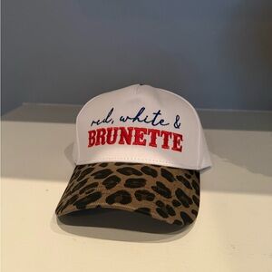 White and Leopard Print Cap